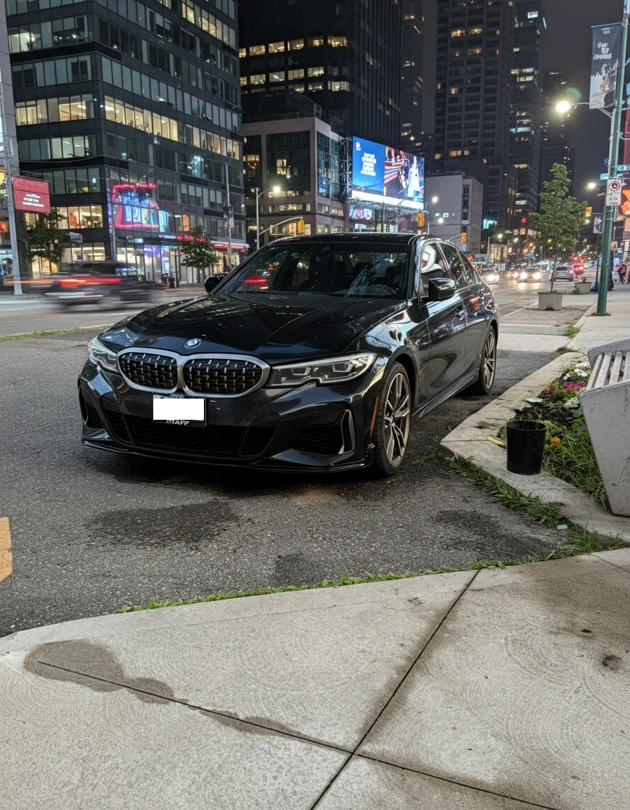 Stock G20 BMW before carbon fiber lip